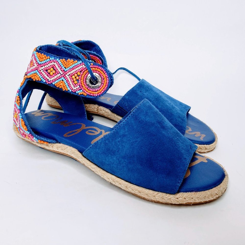 NIB Sam Edelman Shae Beaded Ankle Tie Sandals